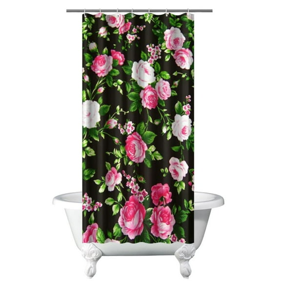 Waterproof Pioneer Shower Curtain 36x72 Inch Polyester Unique Colorful Floral Shower Curtain for Bathroom Hotel Home Decor with 7 Plastic Hooks
