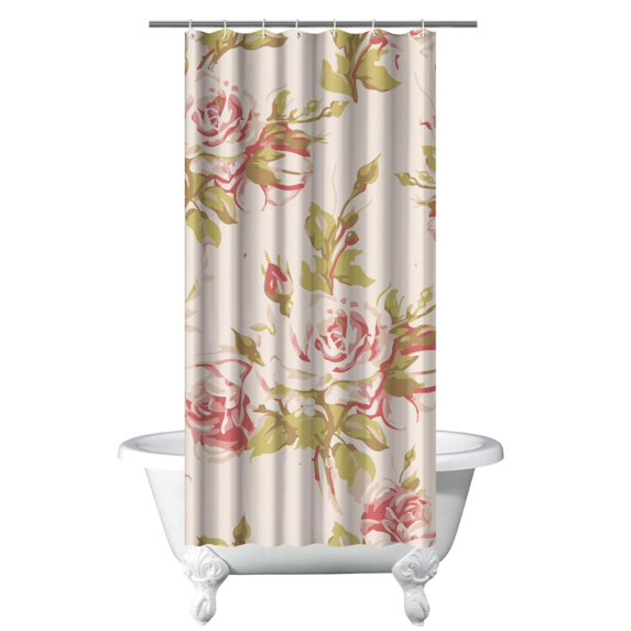 Waterproof Pioneer Shower Curtain 36x72 Inch Polyester Unique Colorful Floral Shower Curtain for Bathroom Hotel Home Decor with 7 Plastic Hooks