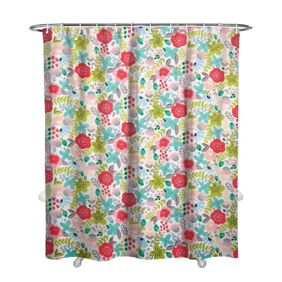 Waterproof Pioneer Shower Curtain 72x84 Inch Colorful Floral Polyester Unique Shower Curtain for Bathroom Hotel Home Decor with 12 Plastic Hooks