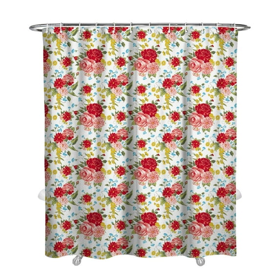 Waterproof Pioneer Shower Curtain 72x84 Inch Polyester Unique Cute Floral Shower Curtain for Bathroom Hotel Home Decor with 12 Plastic Hooks
