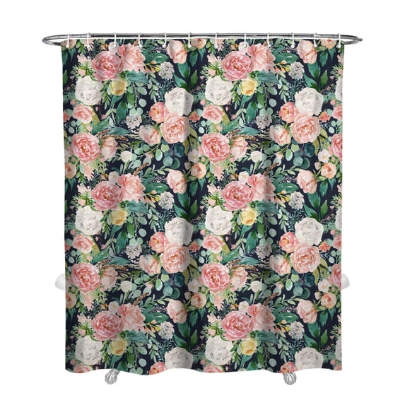 Waterproof Pioneer Shower Curtain 72x84 Inch Polyester Unique Cute Floral Shower Curtain for Bathroom Hotel Home Decor with 12 Plastic Hooks
