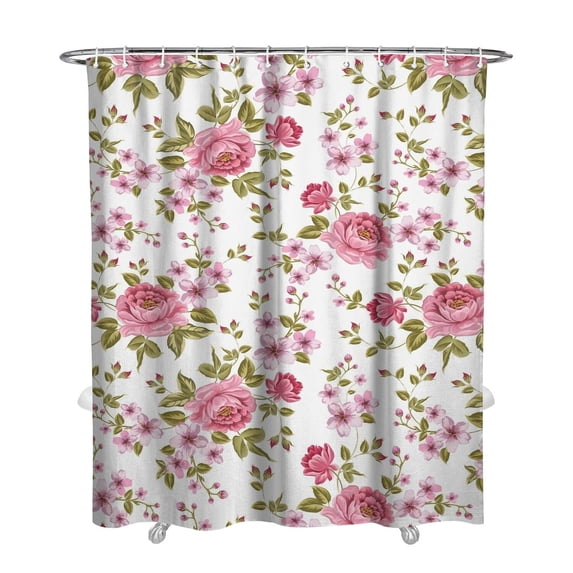 Waterproof Pioneer Shower Curtain 72x84 Inch Polyester Unique Cute Floral Shower Curtain for Bathroom Hotel Home Decor with 12 Plastic Hooks