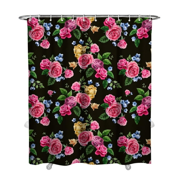 Waterproof Pioneer Shower Curtain 72x84 Inch Polyester Unique Cute Floral Shower Curtain for Bathroom Hotel Home Decor with 12 Plastic Hooks