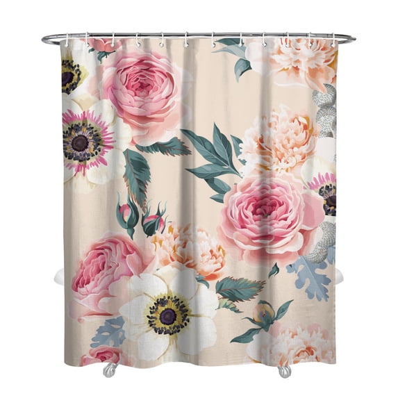 Waterproof Pioneer Shower Curtain 72x84 Inch Polyester Unique Cute Floral Shower Curtain for Bathroom Hotel Home Decor with 12 Plastic Hooks