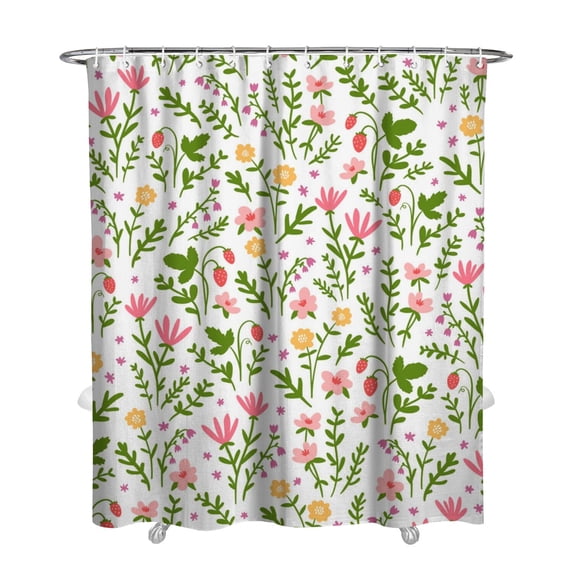 Waterproof Pioneer Shower Curtain 72x84 Inch Polyester Unique Cute Floral Shower Curtain for Bathroom Hotel Home Decor with 12 Plastic Hooks