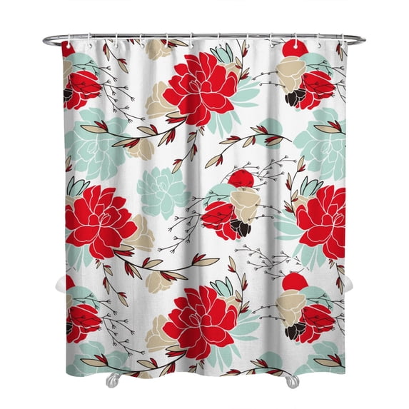 Waterproof Pioneer Shower Curtain 72x84 Inch Polyester Unique Cute Floral Shower Curtain for Bathroom Hotel Home Decor with 12 Plastic Hooks