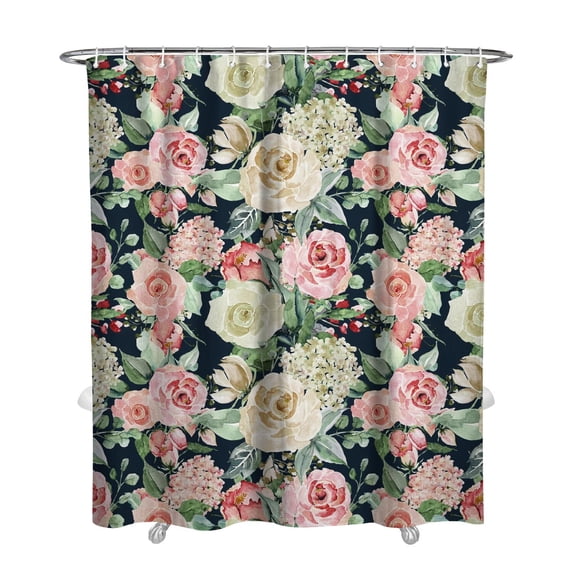 Waterproof Pioneer Shower Curtain 72x84 Inch Polyester Unique Cute Floral Shower Curtain for Bathroom Hotel Home Decor with 12 Plastic Hooks