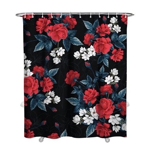 Waterproof Pioneer Shower Curtain 72x84 Inch Polyester Unique Cute Floral Shower Curtain for Bathroom Hotel Home Decor with 12 Plastic Hooks