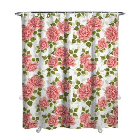 Waterproof Pioneer Shower Curtain 72x84 Inch Polyester Unique Cute Floral Shower Curtain for Bathroom Hotel Home Decor with 12 Plastic Hooks