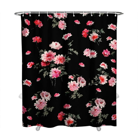 Waterproof Pioneer Shower Curtain 72x84 Inch Polyester Unique Cute Floral Shower Curtain for Bathroom Hotel Home Decor with 12 Plastic Hooks
