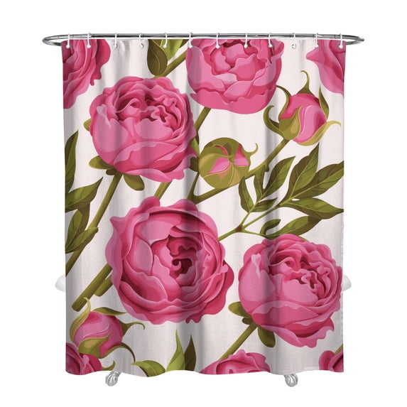 Waterproof Pioneer Shower Curtain 72x84 Inch Polyester Unique Cute Floral Shower Curtain for Bathroom Hotel Home Decor with 12 Plastic Hooks