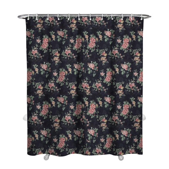 Waterproof Pioneer Shower Curtain 72x84 Inch Polyester Unique Cute Floral Shower Curtain for Bathroom Hotel Home Decor with 12 Plastic Hooks