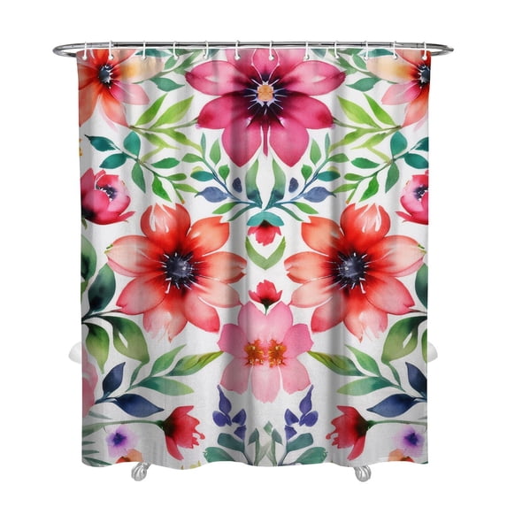 Waterproof Pioneer Shower Curtain 72x84 Inch Polyester Unique Cute Floral Shower Curtain for Bathroom Hotel Home Decor with 12 Plastic Hooks