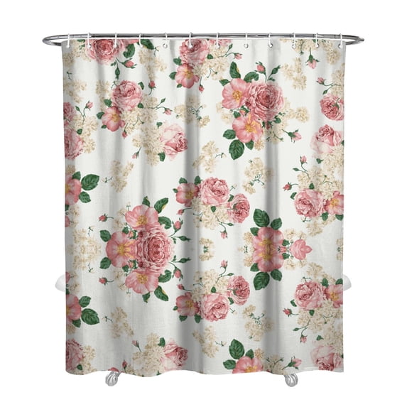 Waterproof Pioneer Shower Curtain 72x84 Inch Polyester Unique Cute Floral Shower Curtain for Bathroom Hotel Home Decor with 12 Plastic Hooks