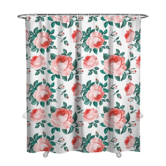 Waterproof Pioneer Shower Curtain 72x84 Inch Polyester Unique Cute Floral Shower Curtain for Bathroom Hotel Home Decor with 12 Plastic Hooks