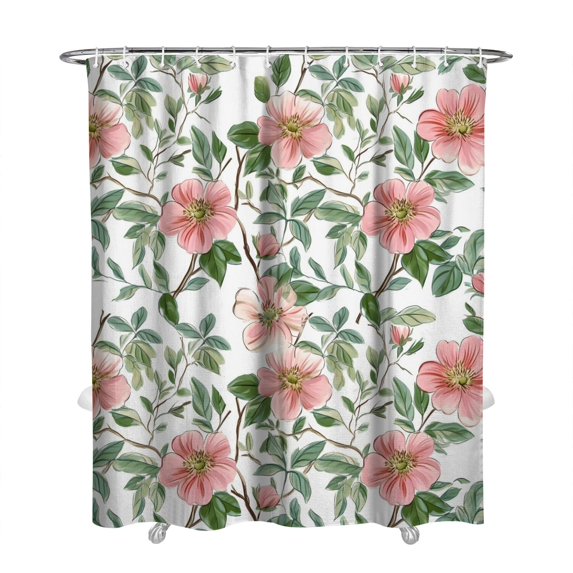 Waterproof Pioneer Shower Curtain 72x84 Inch Polyester Unique Cute Floral Shower Curtain for Bathroom Hotel Home Decor with 12 Plastic Hooks