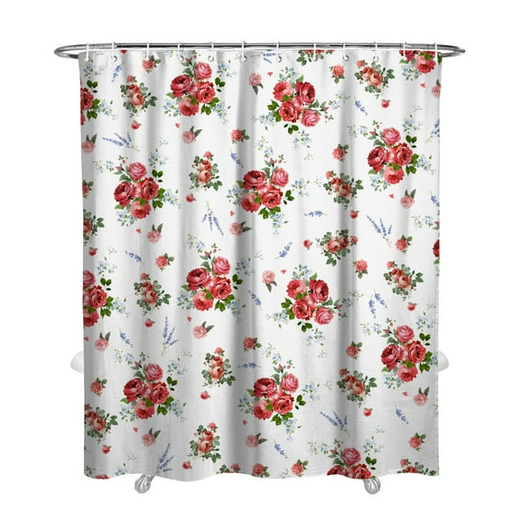 Waterproof Pioneer Shower Curtain 72x84 Inch Polyester Unique Cute Floral Shower Curtain for Bathroom Hotel Home Decor with 12 Plastic Hooks