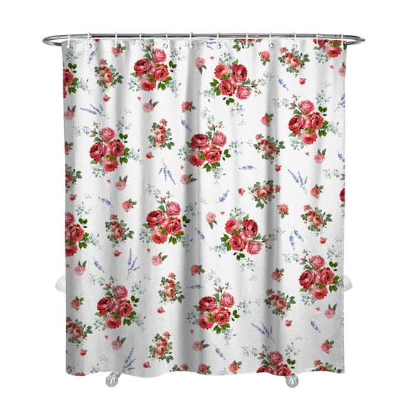 Waterproof Pioneer Shower Curtain 72x84 Inch Polyester Unique Cute Floral Shower Curtain for Bathroom Hotel Home Decor with 12 Plastic Hooks