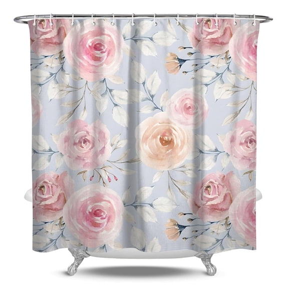 Waterproof Pioneer Shower Curtain 84x72 Inch Polyester Unique Colorful Floral Shower Curtain for Bathroom Hotel Home Decor with 12 Plastic Hooks