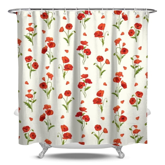 Waterproof Pioneer Shower Curtain 84x72 Inch Polyester Unique Colorful Floral Shower Curtain for Bathroom Hotel Home Decor with 12 Plastic Hooks