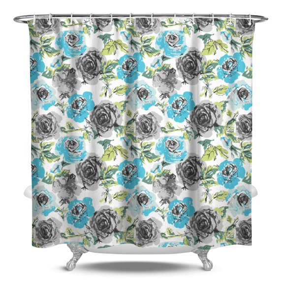 Waterproof Pioneer Shower Curtain 84x72 Inch Polyester Unique Colorful Floral Shower Curtain for Bathroom Hotel Home Decor with 12 Plastic Hooks