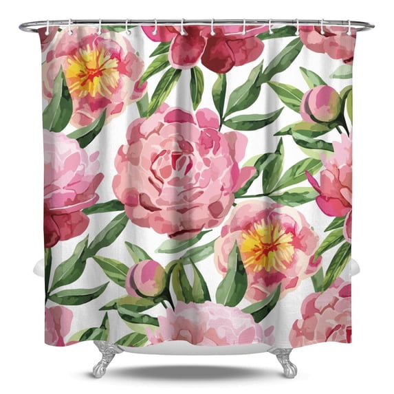 Waterproof Pioneer Shower Curtain 84x72 Inch Polyester Unique Colorful Floral Shower Curtain for Bathroom Hotel Home Decor with 12 Plastic Hooks