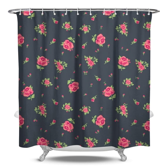 Waterproof Pioneer Shower Curtain 84x72 Inch Polyester Unique Colorful Floral Shower Curtain for Bathroom Hotel Home Decor with 12 Plastic Hooks