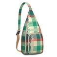thumbnail image 1 of Waterproof Plaid Hiking Sling Backpack for Women – Lightweight Buffalo Checkered Crossbody Bag with Adjustable Strap, Vintage Chest Bag for Travel, Outdoor & Everyday Use, 1 of 4