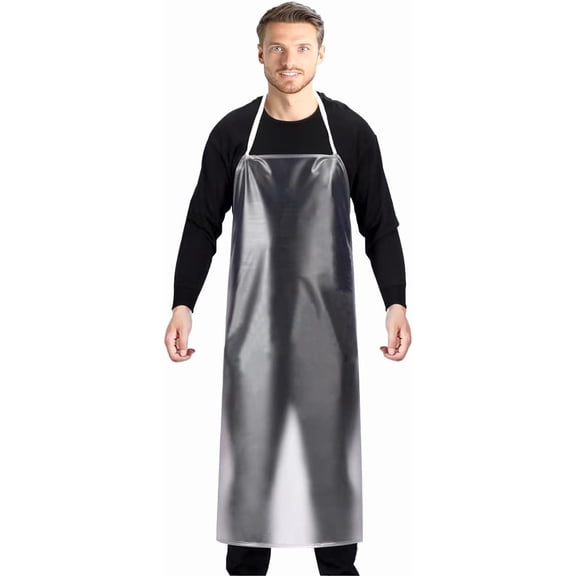Waterproof Plastic Apron Transparent PVC, Kitchen Dishes Washing Lab Work Butcher Dog Grooming Unisex 45.3in x 27.5in