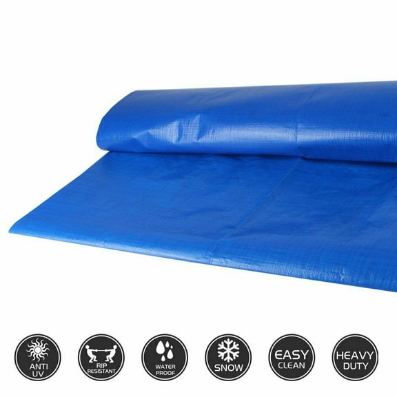 Waterproof Plastic Poly Tarpaulin with Shelter - for Roof Camping Outdoor Patio 6.5ft Wide