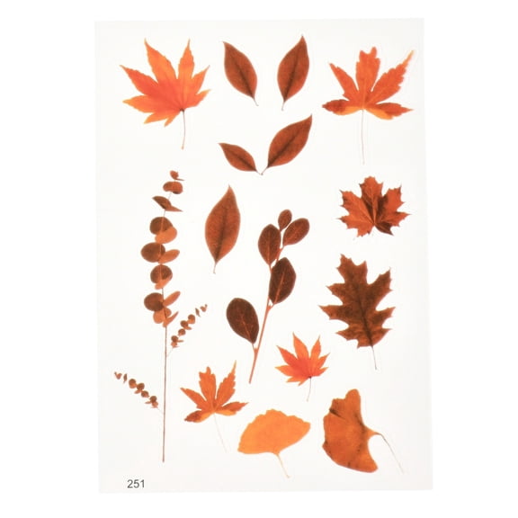 Waterproof Plastic Self Adhesive Stickers Plant Pattern Leaf Pattern 15x10.5x0.01cm