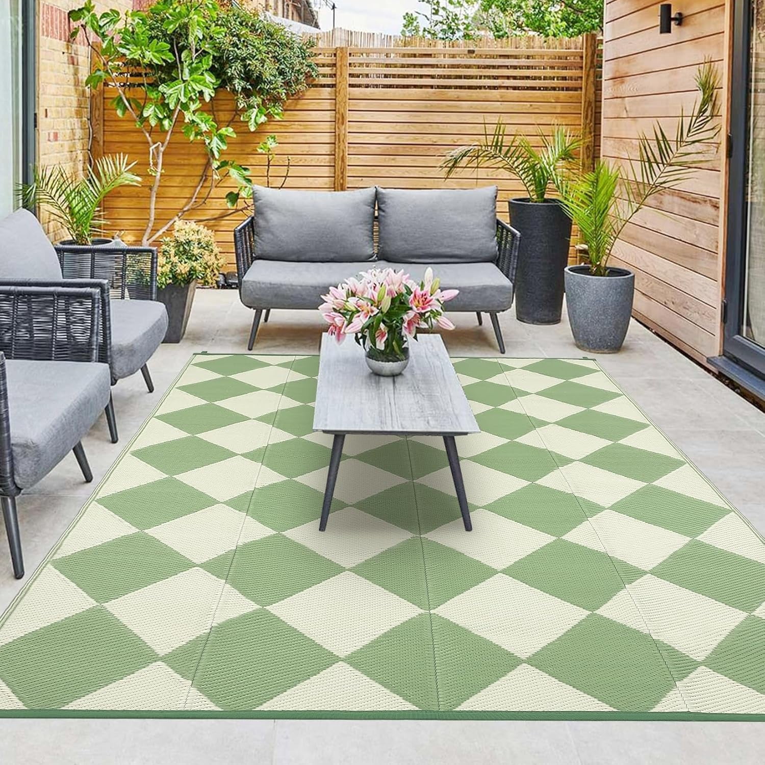 Waterproof Plastic Straw Rug 9x12 Outdoor Rug for Patios Modern ...