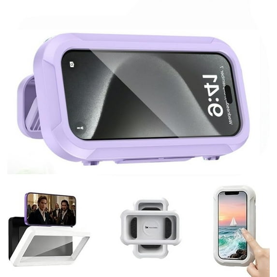 Waterproof Play Phone Holders, 2026 Upgraded Shower Phone Holder Waterproof,Adjustable Bathroom Phone Case for Home Bathroom,Rotatable Phone Stand Water Proof Phone Mount for Smartphone Users(Purple)