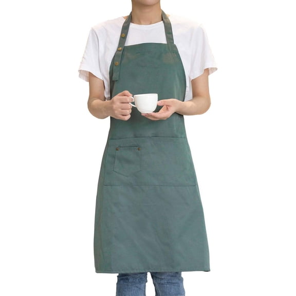 Waterproof Polycotton Painting Apron for Pottery Ceramics Cooking Green