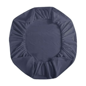 Waterproof Polyester Mattress Protector, Round Fitted Sheet with Deep Pocket and Elastic Band, Easy Care Washable Cover, 79.9×75.9inches(Blue)