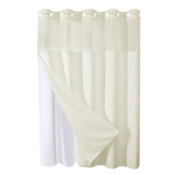 Waterproof Polyester Shower Curtain Heavy Duty with Magnetic Weighted Hem Large Rings 71" Width 84" Height