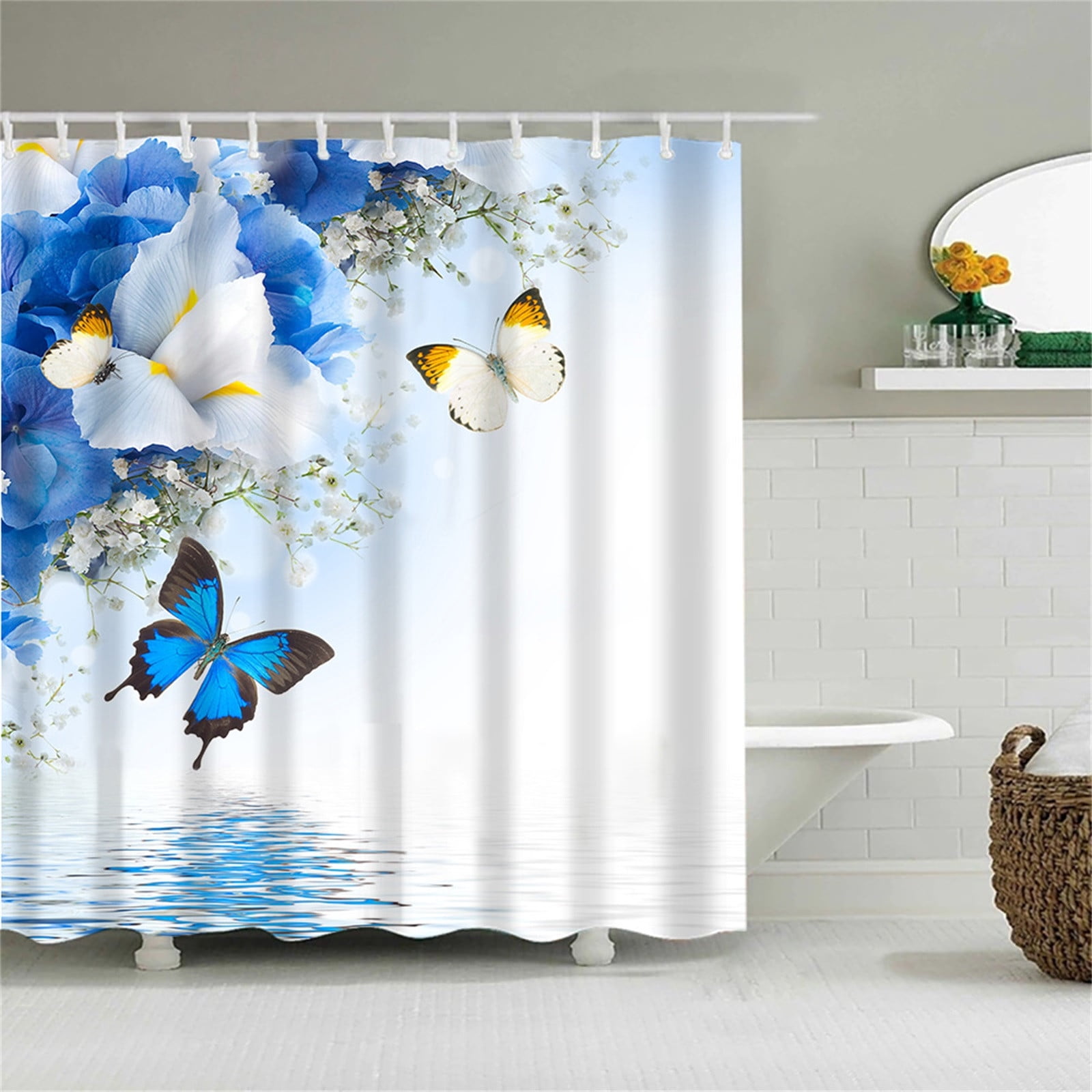 Waterproof Polyester Shower Curtain - Mildew-Resistant Bathroom ...