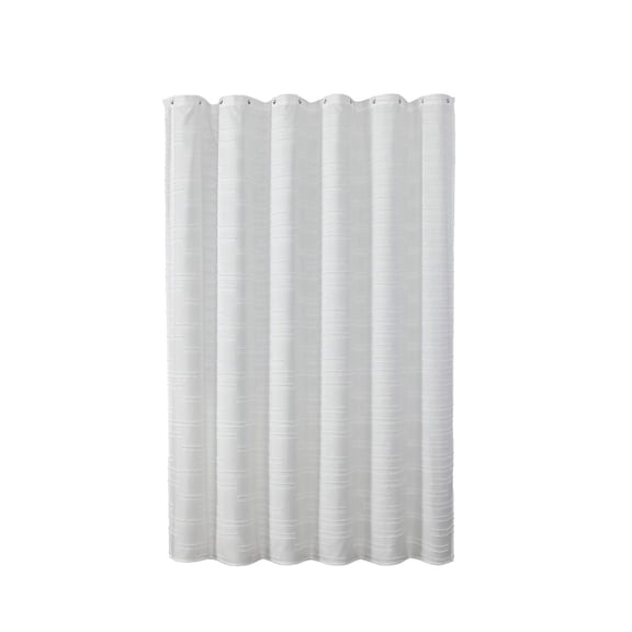Waterproof Polyester Shower Curtain for Hotel Bathroom – High-Density Fabric, Reinforced Grommets, Quick-Dry Coating, Includes Hooks