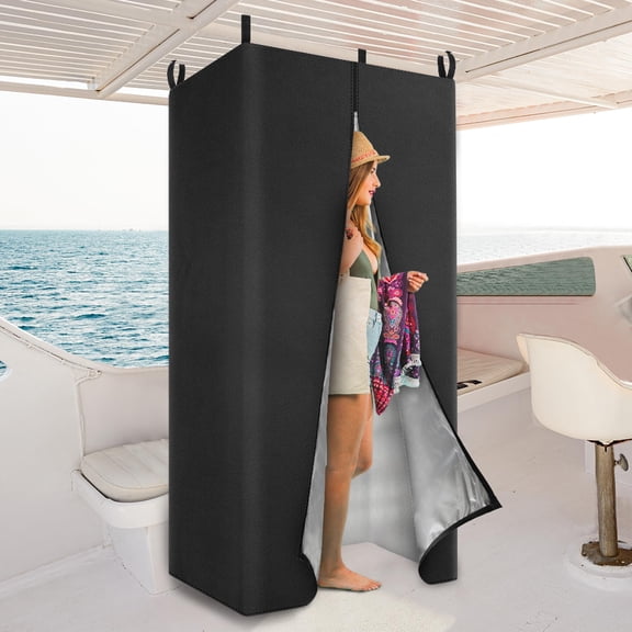 Waterproof Pontoon Boat Tent Black 30 x 27 x 72 Inch Changing Room