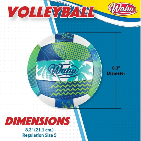 Waterproof Pool Volleyball for Beach and Pool , Durable Soft Neoprene Skin, Size 5 Regulation Ball, Green