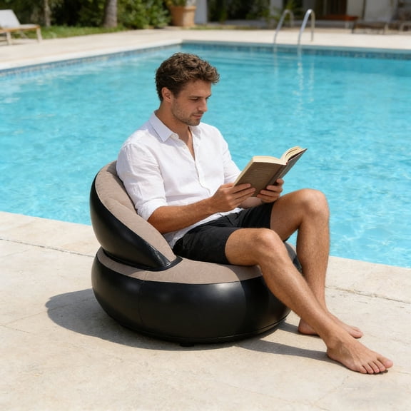 Waterproof Portable Air Sofa Inflatable Couch for Camping,Ergonomic Flocked Design, Portable Air Lounge for Home Outdoor Camping,26.77x20.87x20.47 inches