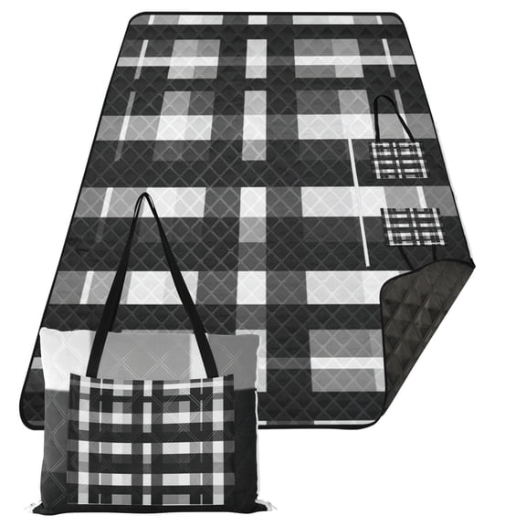 Waterproof Portable Outdoor Blanket For Camping Travel Beach Picnic Mat Folding Solid Black Color