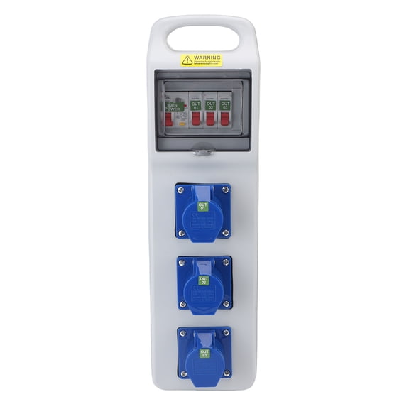 Waterproof Portable Outdoor Power Distribution Box 19.3 x 5.5 in Electrical Breaker Socket Box for Construction Sites & Factories