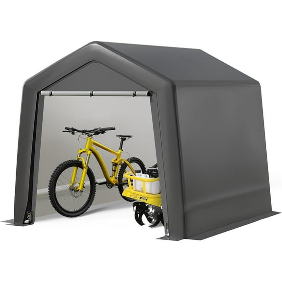Waterproof Portable Storage Shed 8 x 12 x 7.7FT for Outdoors, with Roll-up Zipper Doors for Motorcycle, Bike, Gardening Tools