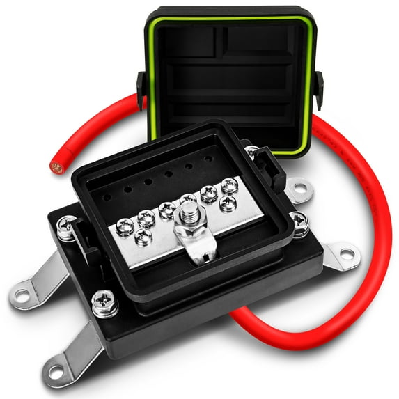 Waterproof Positive/Ground Power Distribution Terminal Block Battery Bus Bar