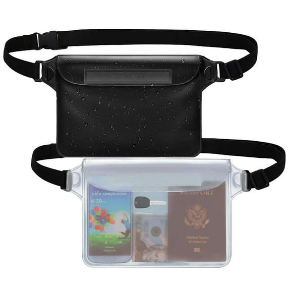 Waterproof Pouch Bag with Adjustable Waist Strap - IP68 Waterproof Waist Bag Screen Touchable Dry Bag with Adjustable Belt for Beach, Swimming, Boating, Fishing, Hiking, etc