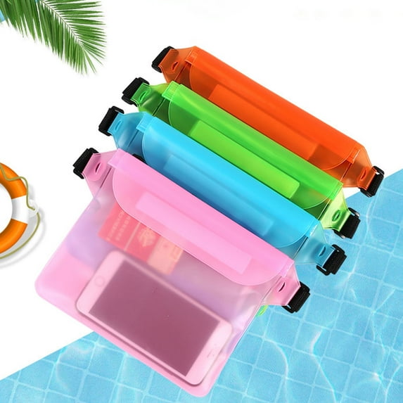 Waterproof Pouch Bag with Adjustable Waist Strap - IP68 Waterproof Waist Bag Screen Touchable Dry Bag with Adjustable Belt for Beach, Swimming, Boating, Fishing, Hiking, etc