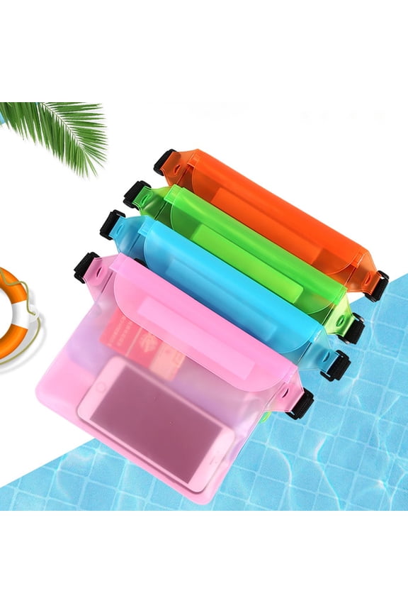 Waterproof Pouch Bag with Adjustable Waist Strap - IP68 Waterproof Waist Bag Screen Touchable Dry Bag with Adjustable Belt for Beach, Swimming, Boating, Fishing, Hiking, etc