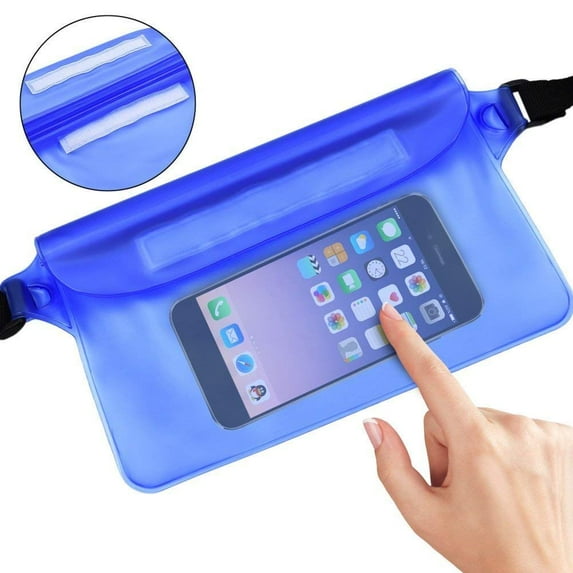 Waterproof Pouch Dry Bag, Fanny Pack with Waist Strap Keep Your Cellphone Cash Safe and Dry Perfect for Boating Swimming Snorkeling Kayaking Beach, Blue