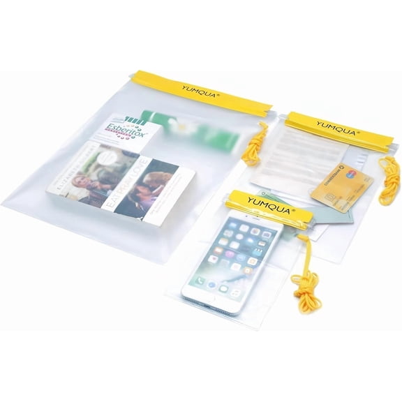 Waterproof Pouch Dry Bags Document Map Holder for Water Sport 3PACK | Clear Waterproof Bag, Screen touch Water Proof Water Tight Case Keep Phone/Tablet/Passport Dry for Kayaking Boating Fishing